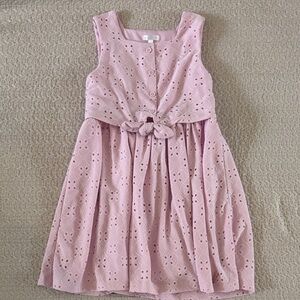 Tahari Pink Eyelet Kids Dress with Bow